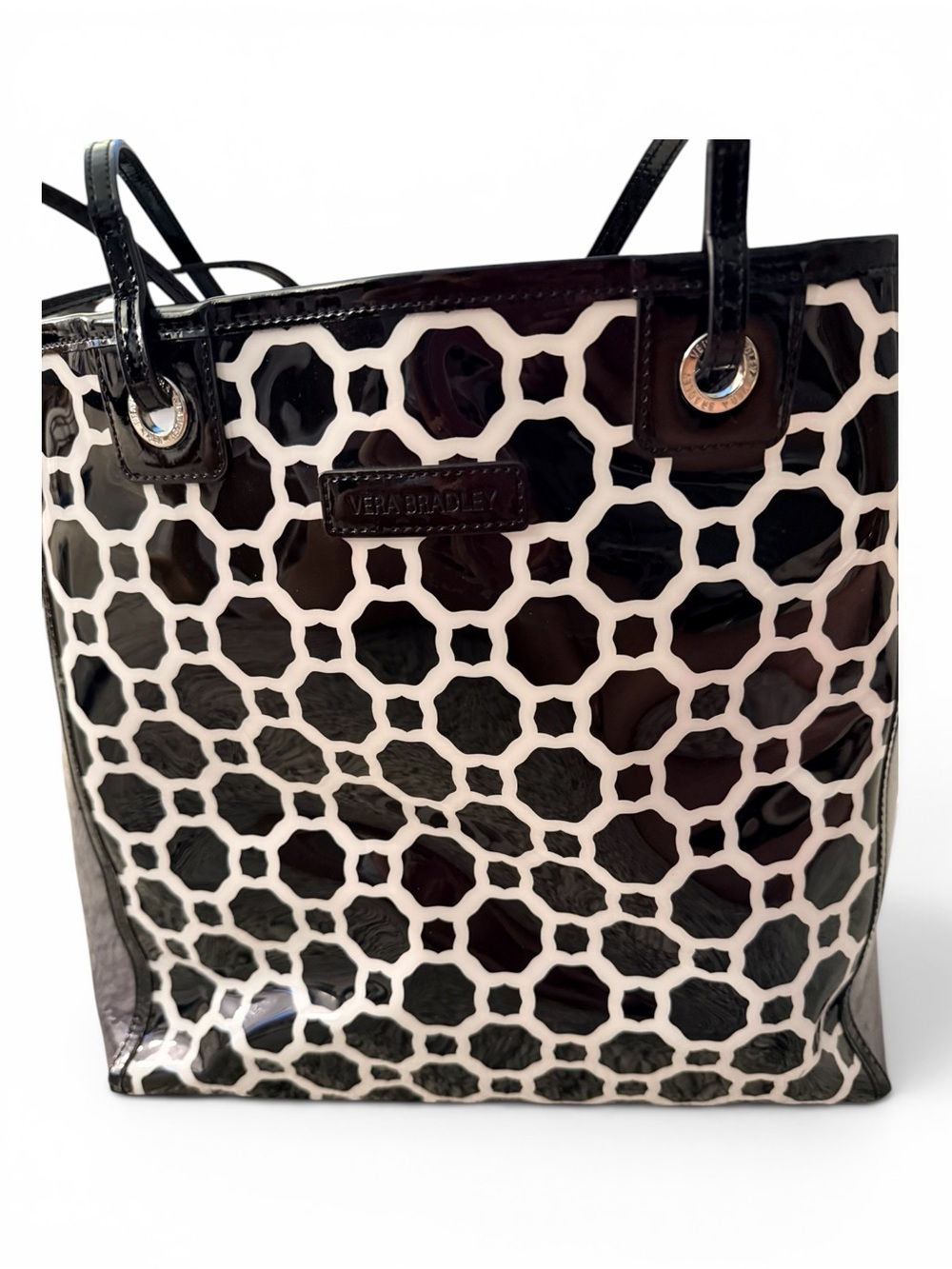 Vera Bradley Black & White Geometric Tote beach bag dailywear tennisprep preppy